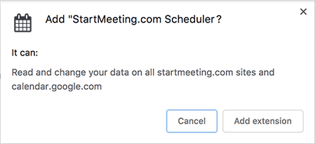 Add StartMeeting.com extension pop up